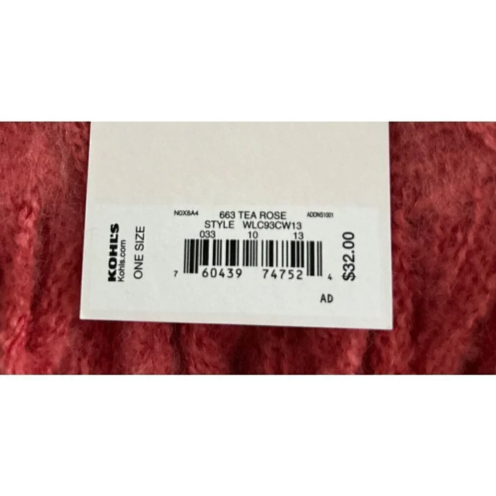 Lauren Conrad Womens Tea Rose Pink Cozy Soft Warm Blanket Scarf 72.5